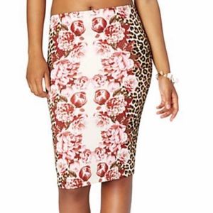 Rue 21 Floral Leopard Midi Skirt